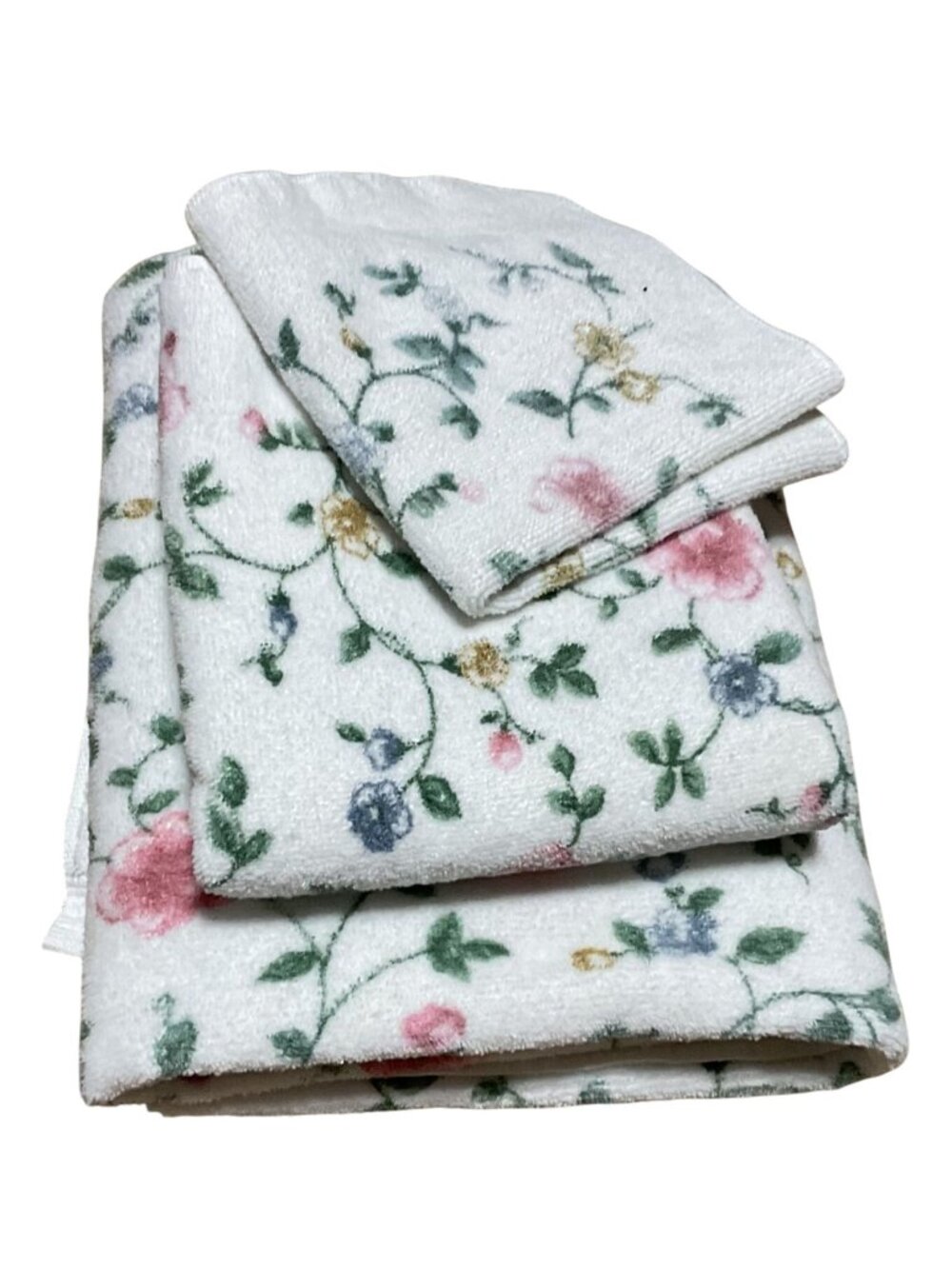 Vintage Cambridge Floral Print Cotton Towel Set - 3 Pieces - Made In Canada
